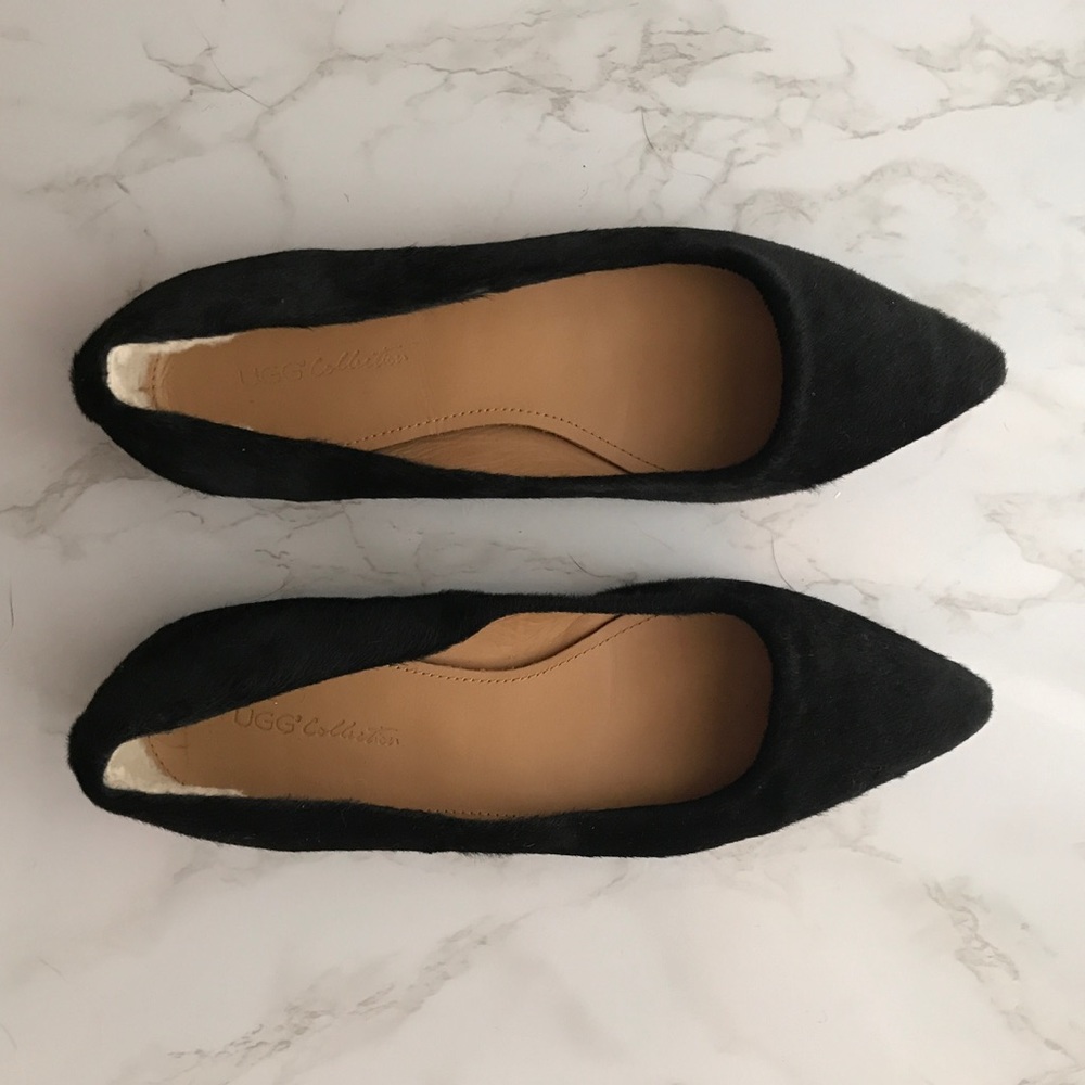 UGG Collection Black Pointed Toe Flats Size 7.5
